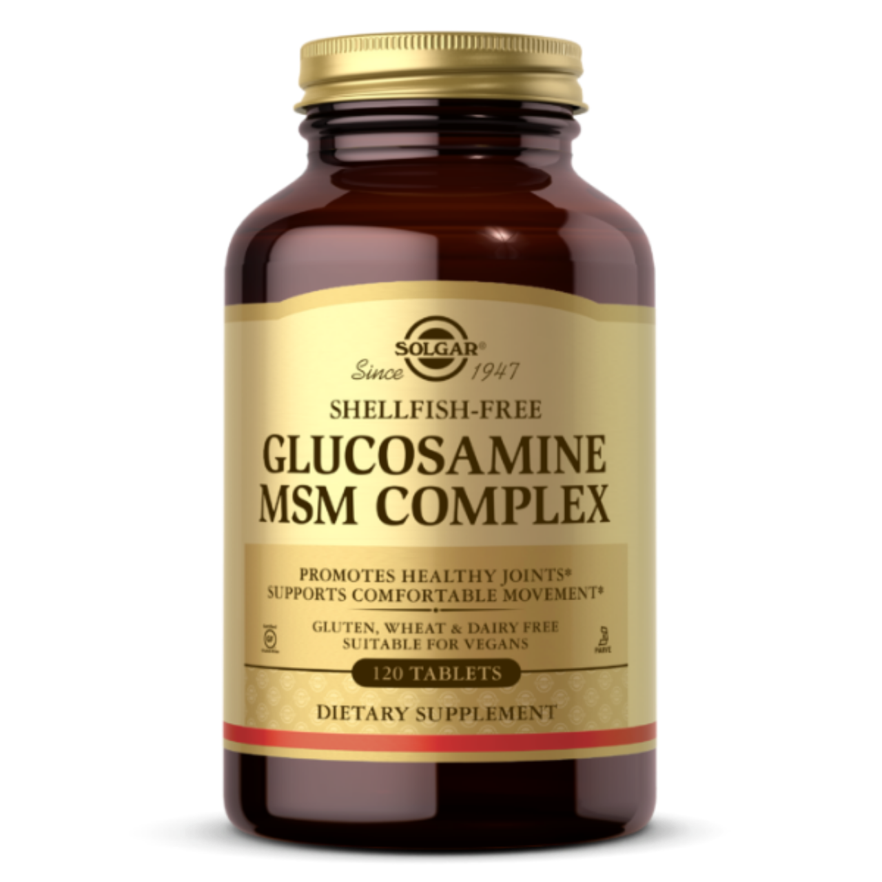 Solgar Glucosamine MSM Complex - Supports joint health and flexibility with shellfish-free formula.