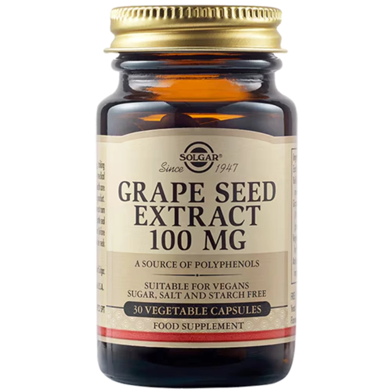 Solgar Grape Seed Extract 100 mg - Powerful antioxidant support for cardiovascular health.