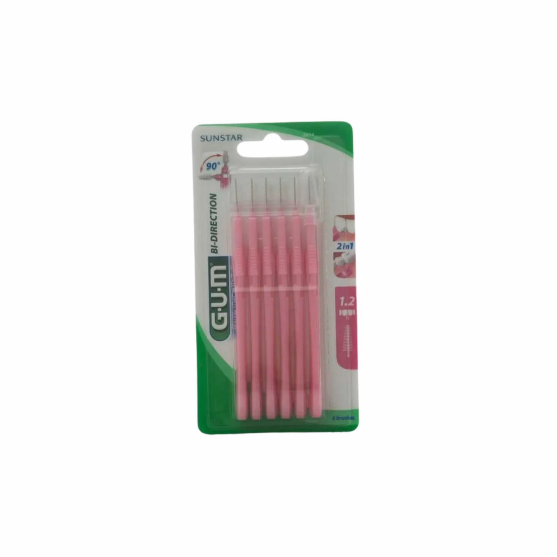 GUM Bi-Direction Fine Interdental Brush for precise cleaning between teeth.