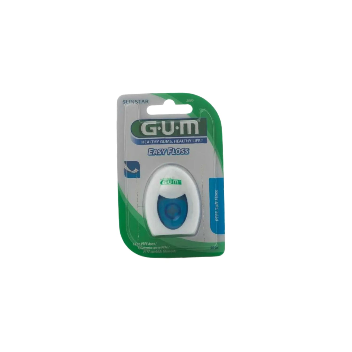 GUM Floss Eez-Thru 50m for easy and effective plaque removal between teeth.