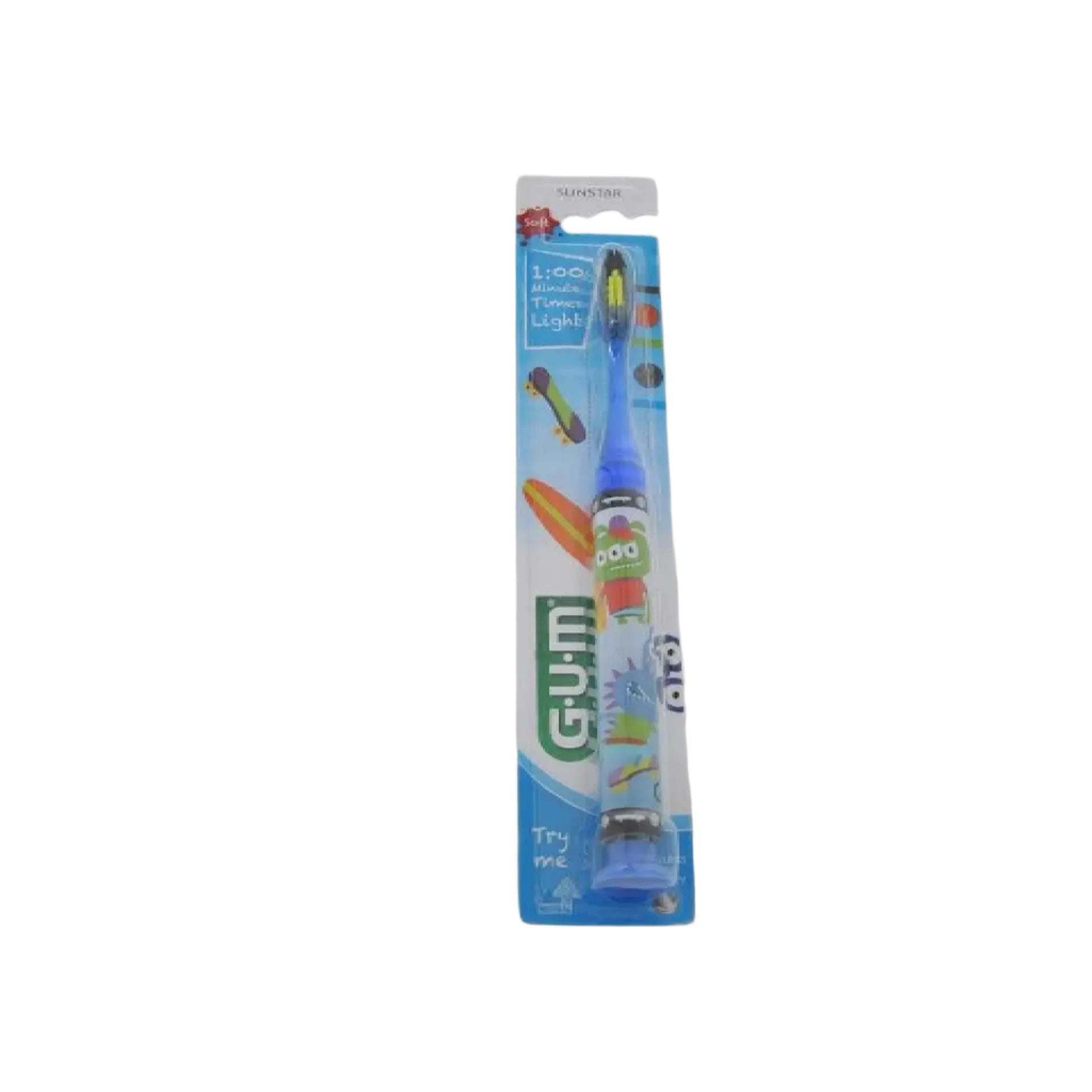 GUM Junior Light-Up Monster Toothbrush for kids aged 7-9 with a fun light-up feature.