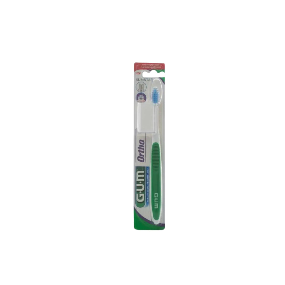 GUM Toothbrush Orthodontic Soft for effective cleaning around braces and orthodontic appliances.