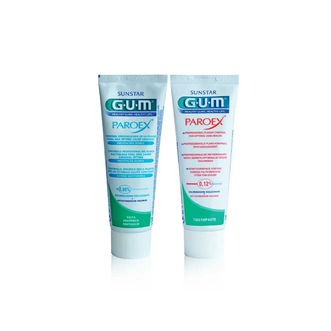 GUM Theraparoex Set featuring two toothpaste options for gum health.