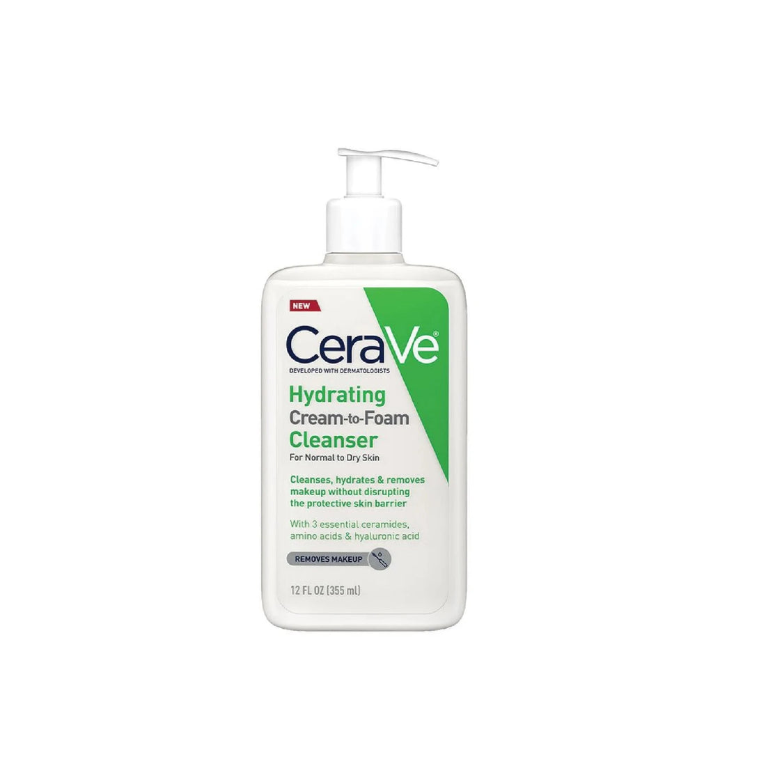 CeraVe Hydrating Cream-to-Foam Cleanser - Gently cleanses and hydrates.