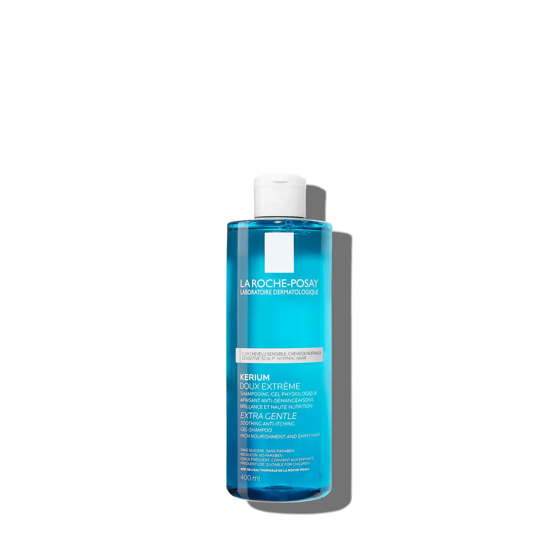 La Roche-Posay Kerium Extra Gentle Gel Shampoo for sensitive scalp care.