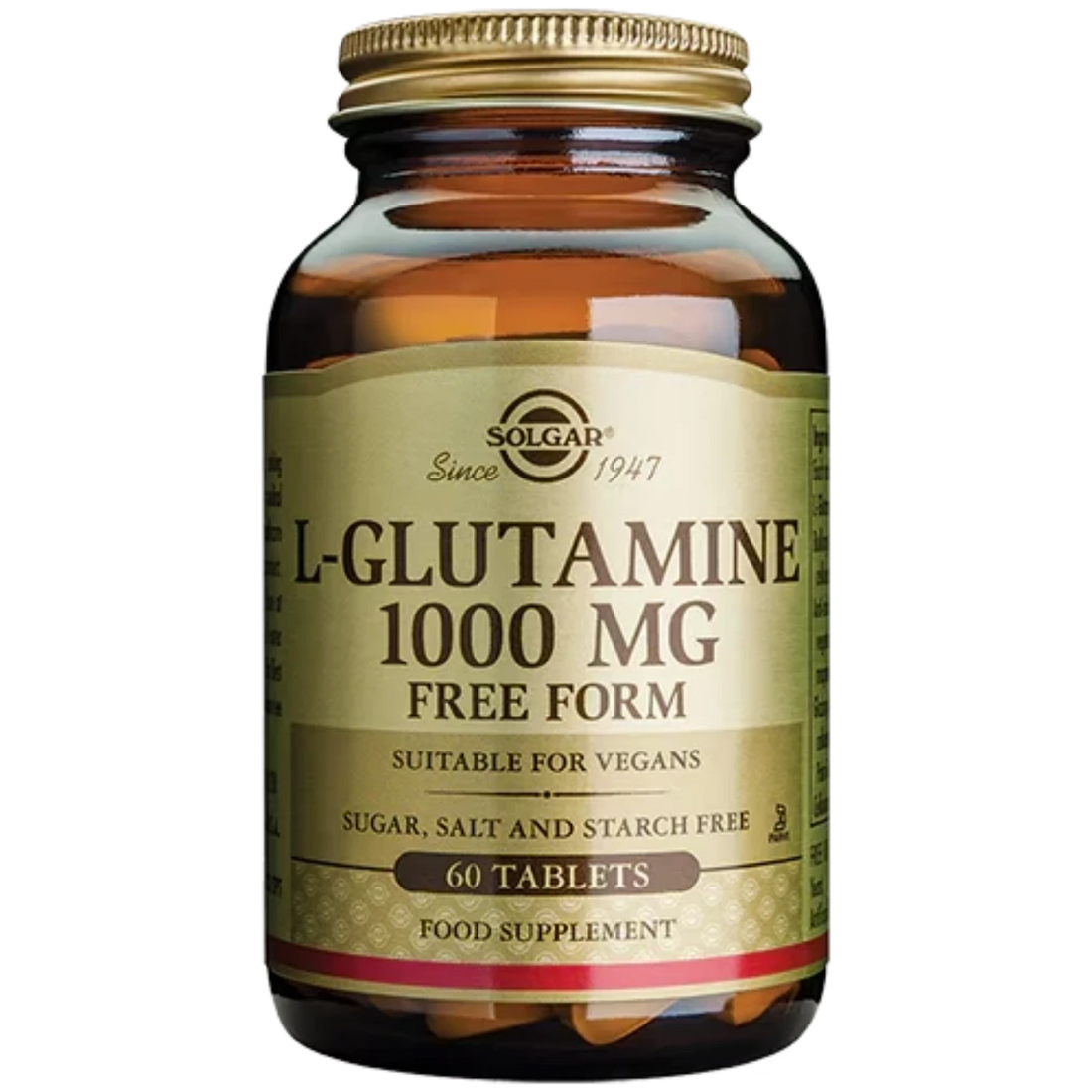 Solgar L-Glutamine 1000 mg - Enhances muscle health and recovery.