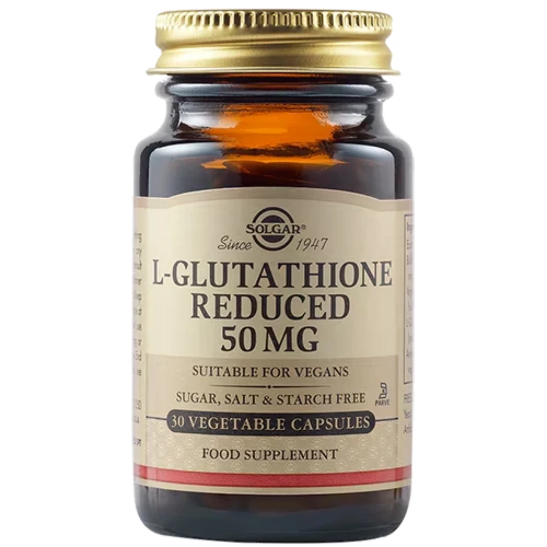 Solgar L-Glutathione 50 mg - Supports antioxidant activity and detoxification.