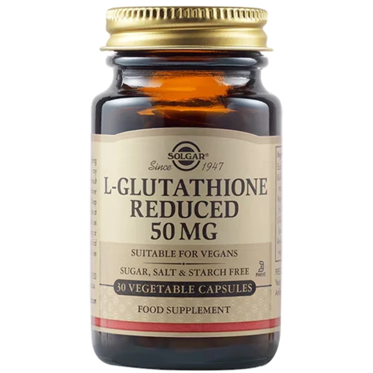 Solgar L-Glutathione 50 mg - Supports antioxidant activity and detoxification.