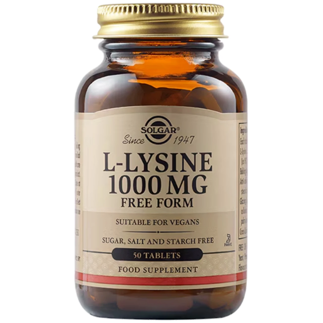 Solgar L-Lysine 1000 mg - Promotes immune function and skin health.