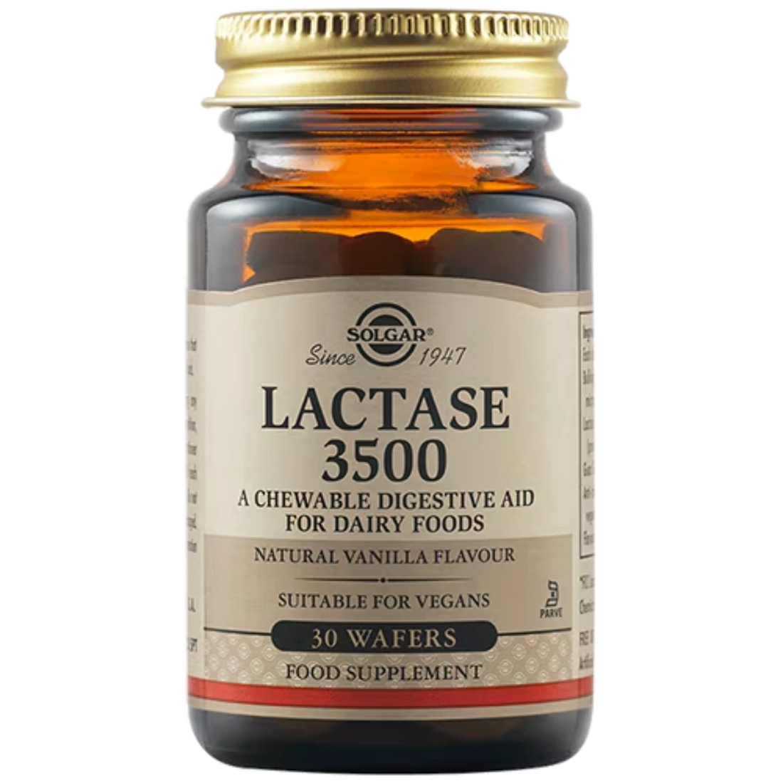 Solgar Lactase 3500 Wafers - Digestive enzyme support for lactose intolerance.