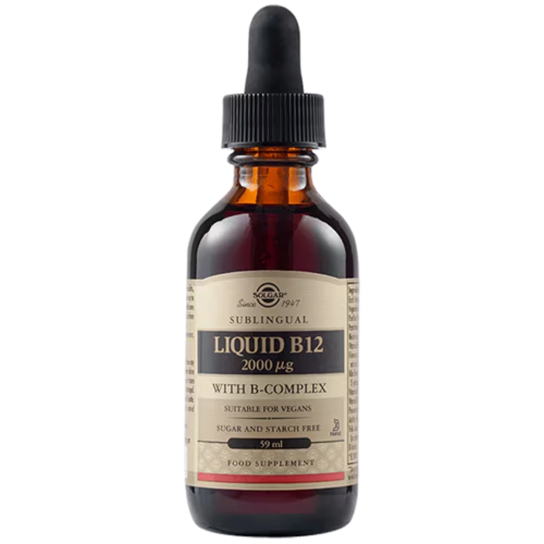 Solgar Liquid B-12 2000 mcg with B-Complex - Enhances energy and metabolism.