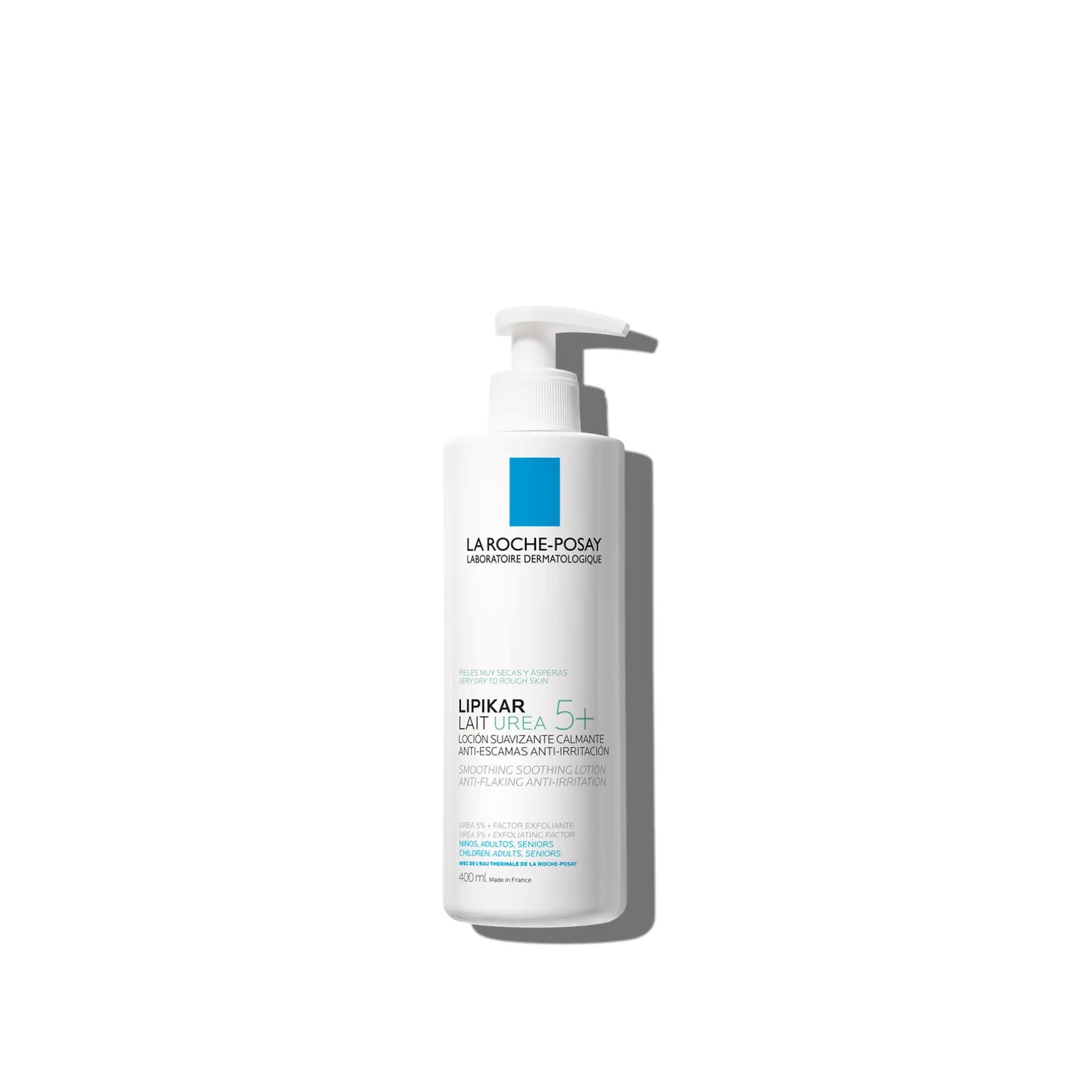 La Roche-Posay Lipikar Lait Urea 5+ Body Milk for intensive hydration and smoothness of very dry, rough skin.