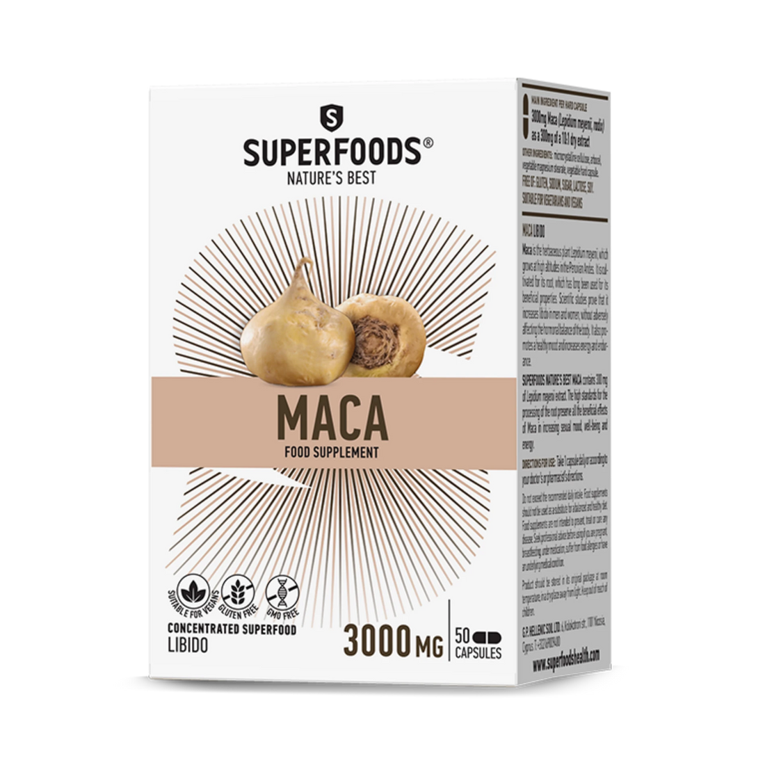 Natural Maca extract capsules for hormone balancing and increased stamina