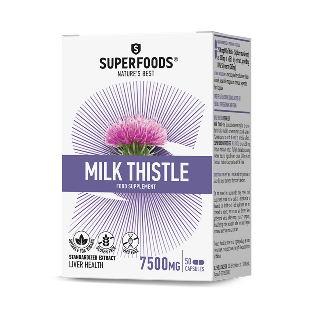 Natural Milk Thistle extract with 240mg of silymarin for detox