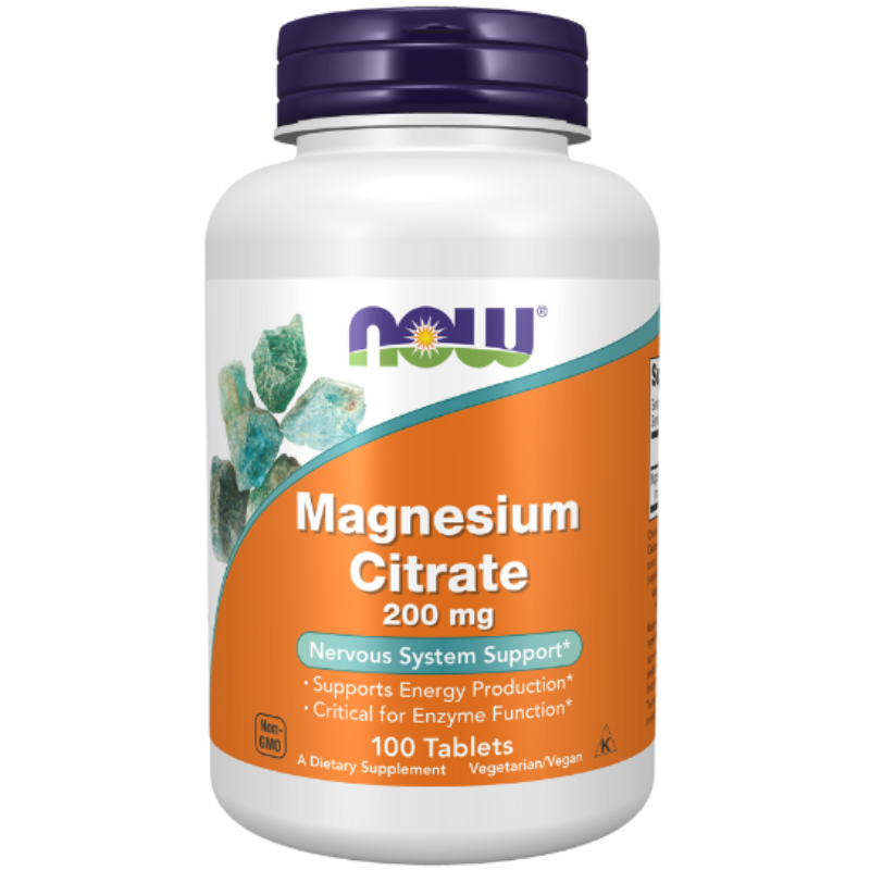 NOW Foods Magnesium Citrate 200 mg Tablets - Supports energy production and metabolism.