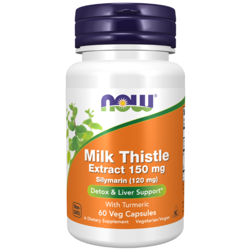 NOW Foods Milk Thistle Extract 150 mg Silymarin 120 mg Veg Capsules - Supports liver function.