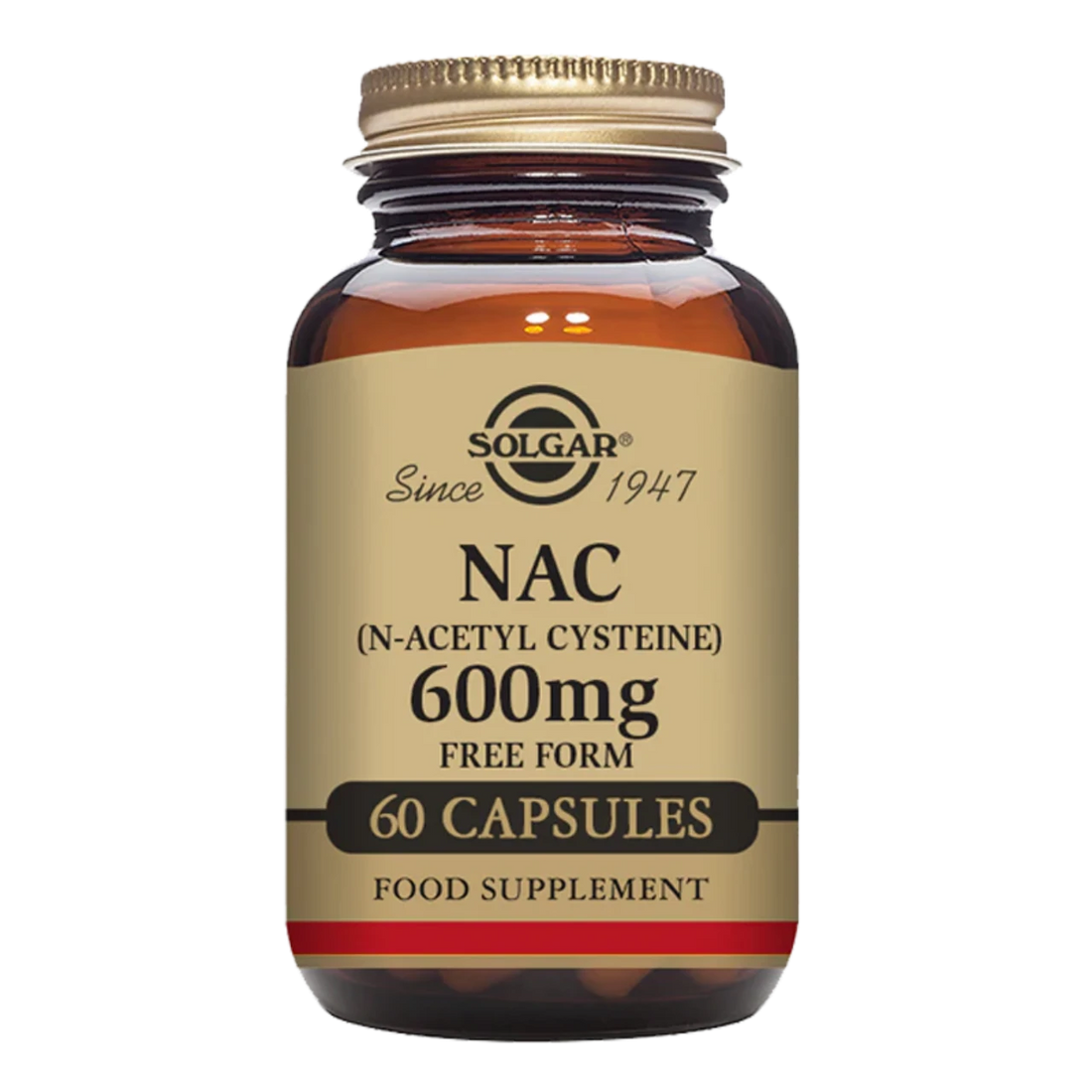 Solgar NAC (N-Acetyl-L-Cysteine) 600 mg - Supports antioxidant activity and liver health.