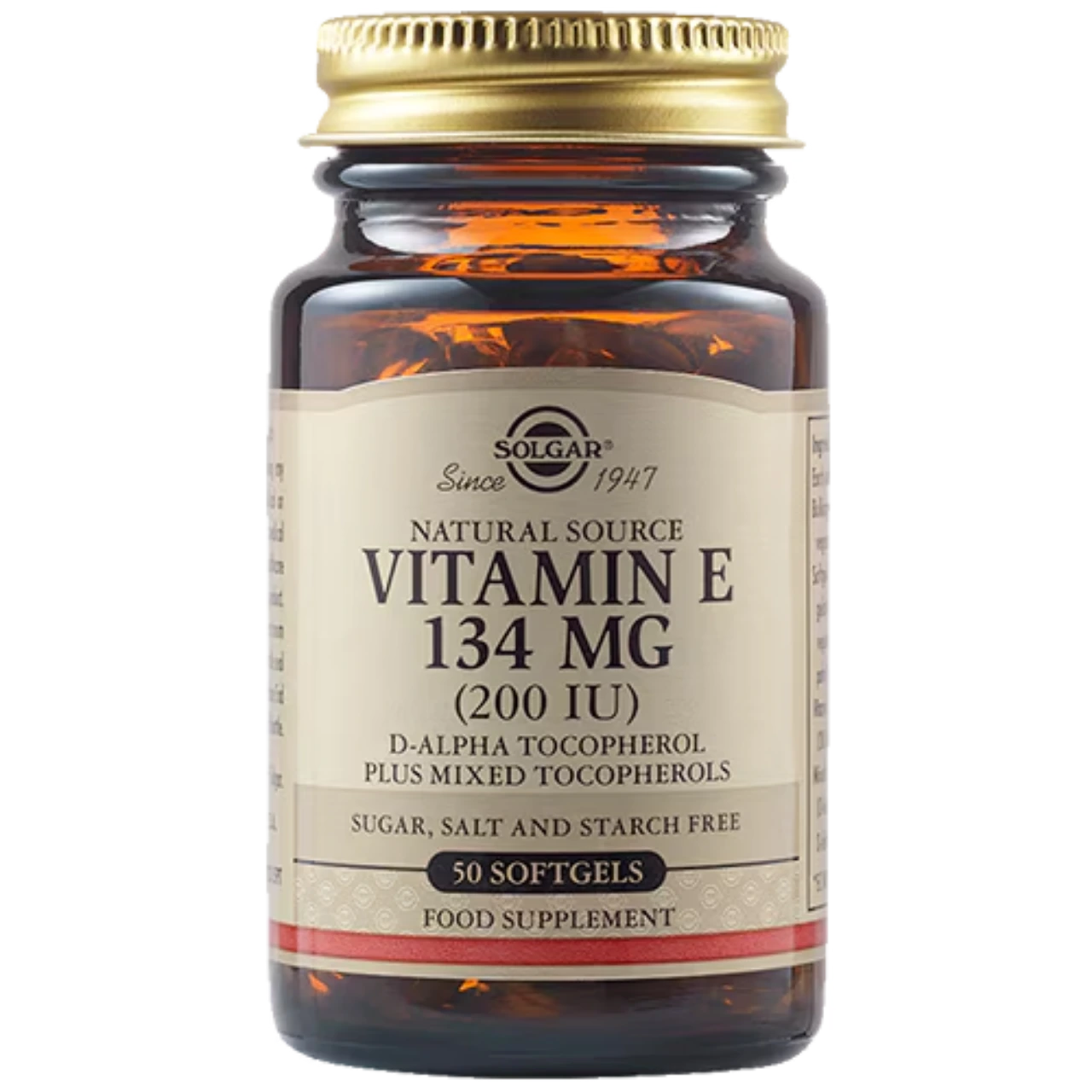 Solgar Natural Source Vitamin E 200 IU Softgels - Promotes antioxidant protection and immune support.