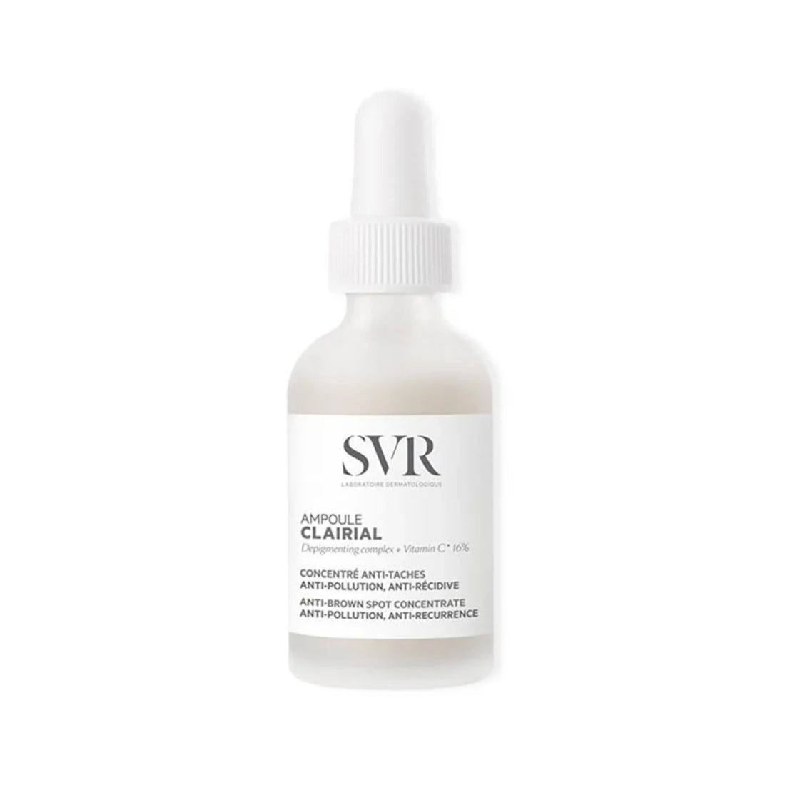 SVR Clairial Ampoule – Brightening anti-dark spot serum with triple-action correction and pollution protection.