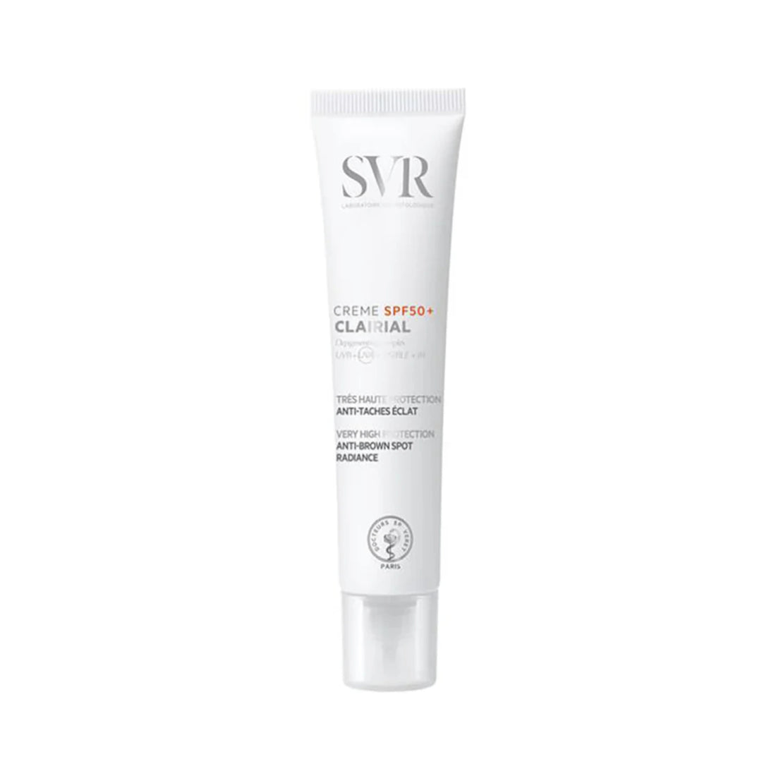 SVR Clairial Pigmentation Cream SPF50+ – Daily depigmenting sunscreen with broad-spectrum protection and matte finish.