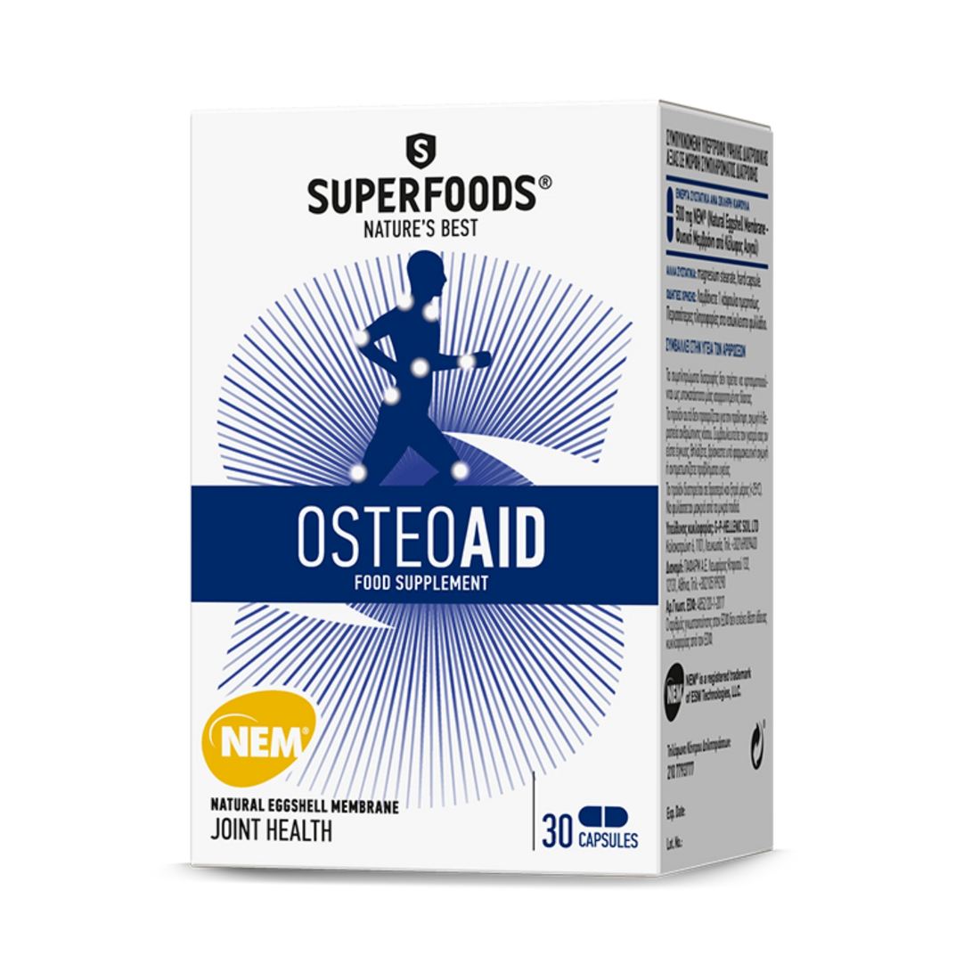 Superfoods OsteoAid capsules with NEM Natural Eggshell Membrane for joint support