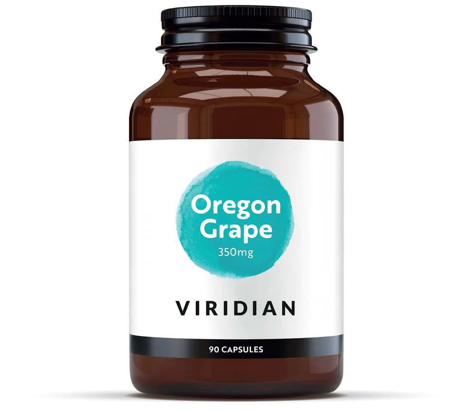  Viridian Oregon Grape 350mg - Digestive and skin health support with berberine-rich root extract.