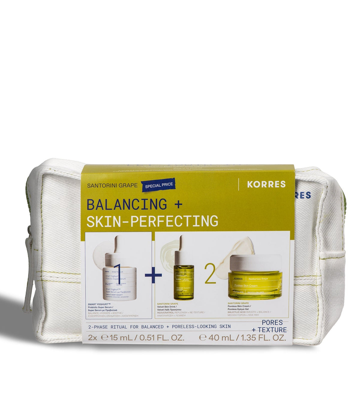 KORRES Santorini Grape Balancing + Skin Perfecting Set 40ml + 15ml + 15ml