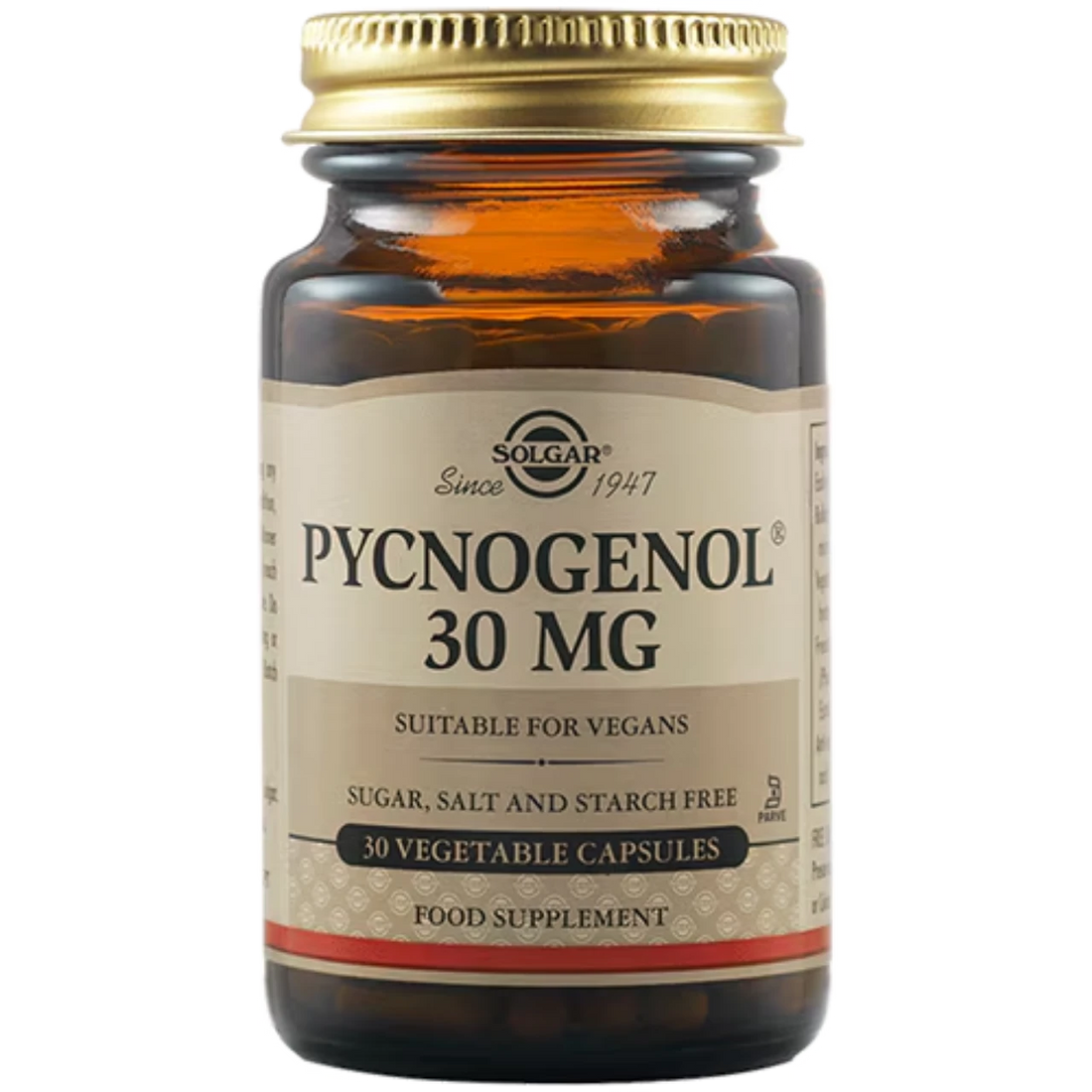 Solgar Pycnogenol 30 mg - Promotes cardiovascular health and skin vitality.