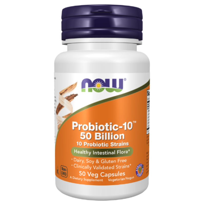 NOW Foods Probiotic-10 50 Billion Veg Capsules - Comprehensive gut health support.