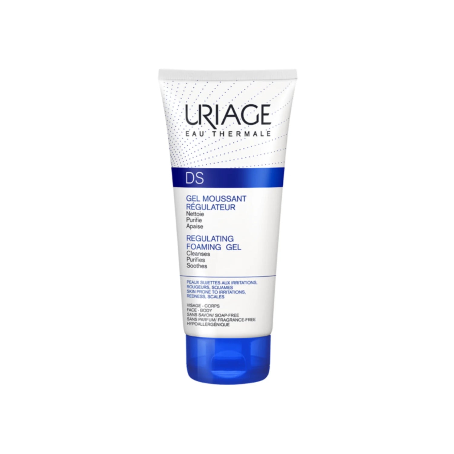 Uriage D.S. Cleansing Gel for reducing irritation and cleansing sensitive skin.