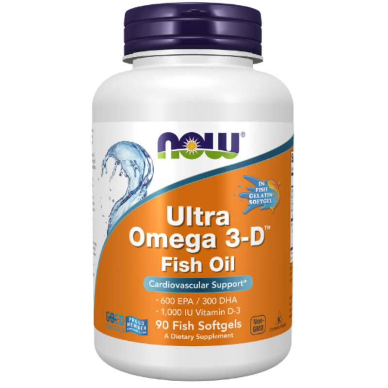 NOW Foods Ultra Omega 3-D Fish Oil Fish Gelatin Fish Softgels - Cardiovascular support.