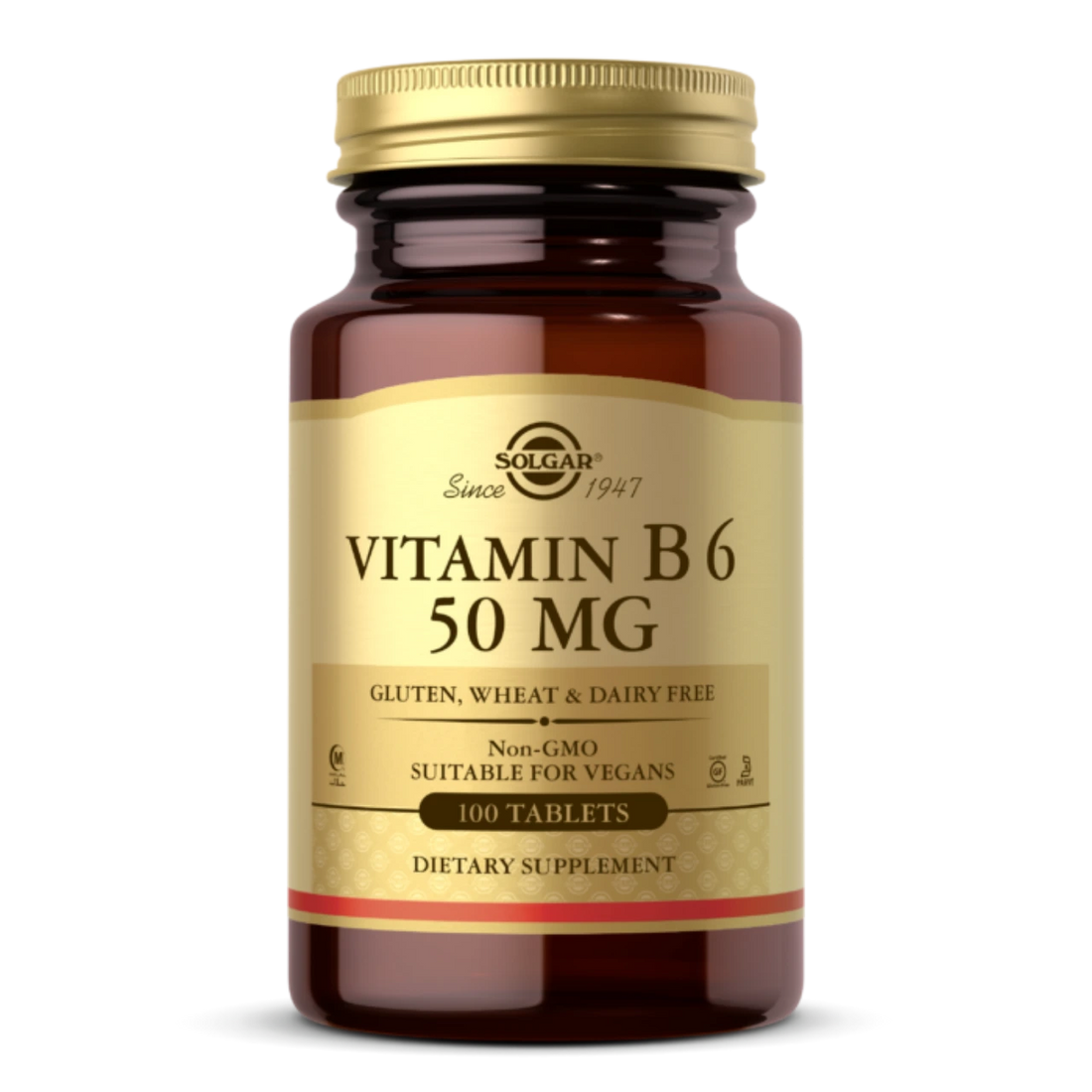 Solgar Vitamin B6 50 mg - Supports energy metabolism and hormone balance.
