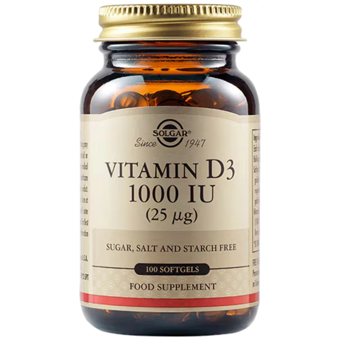 Solgar Vitamin D3 1000 IU - Enhances bone health and immune function.