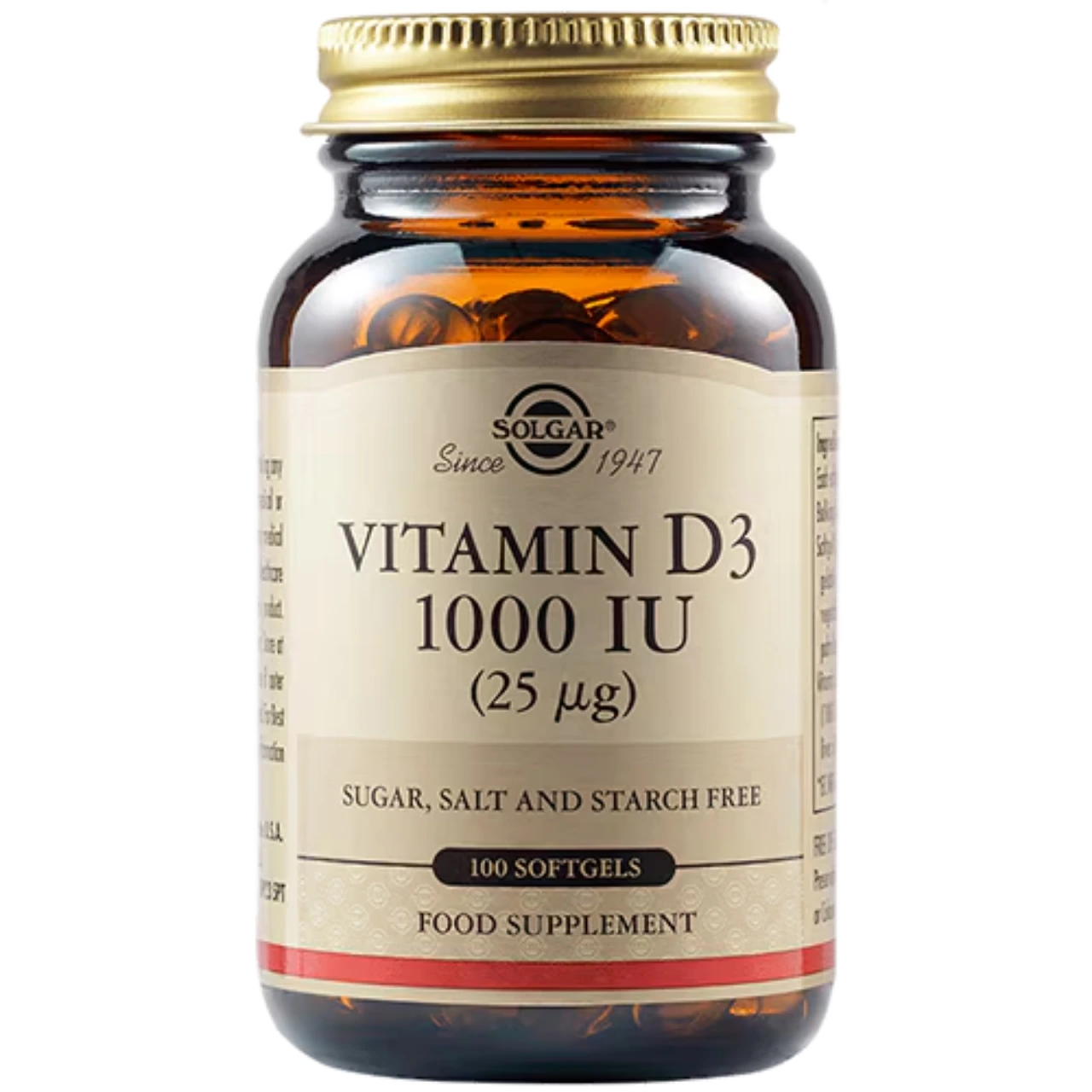 Solgar Vitamin D3 1000 IU - Enhances bone health and immune function.