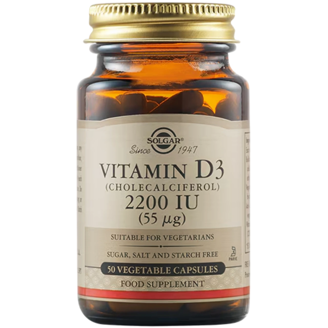 Solgar Vitamin D3 2200 IU - Enhances bone health and immune function.
