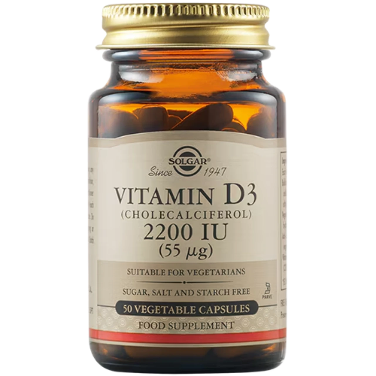 Solgar Vitamin D3 2200 IU - Enhances bone health and immune function.