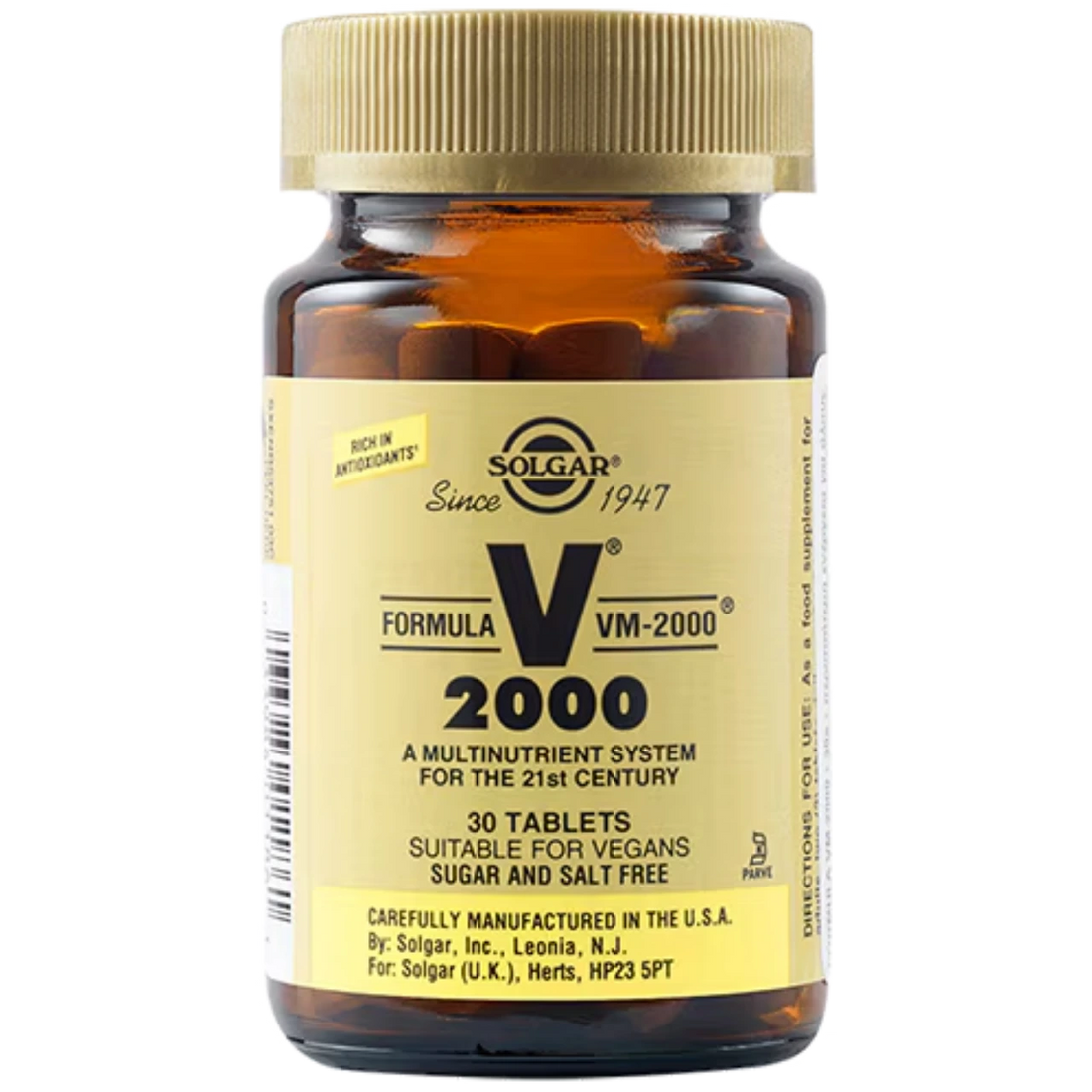 Solgar Polyvitamin VM-2000 - High potency multivitamin for energy and immune support.