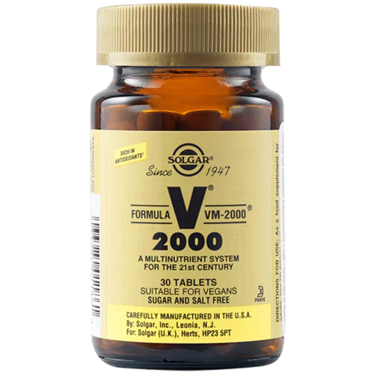 Solgar Polyvitamin VM-2000 - High potency multivitamin for energy and immune support.