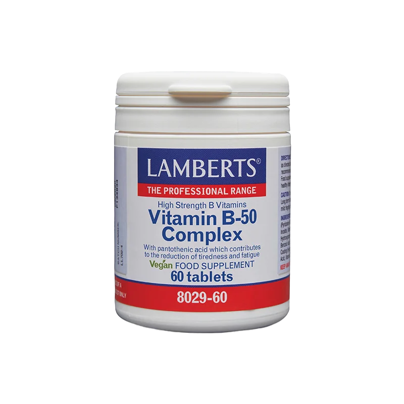 Lamberts Vitamin B-50 Complex - Full spectrum B-vitamin support for energy and wellness.