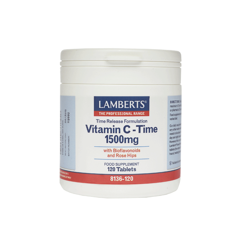 Lamberts Vitamin C Time Release 1500mg - Extended immune support and collagen formation.