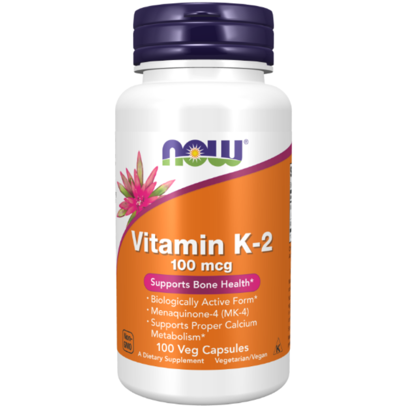 NOW Foods Vitamin K-2 100 mcg Veg Capsules - Supports bone health.