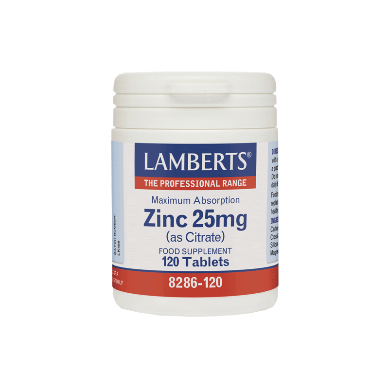 Lamberts Zinc 25mg - Supports immune function, cognitive health, and skin integrity.