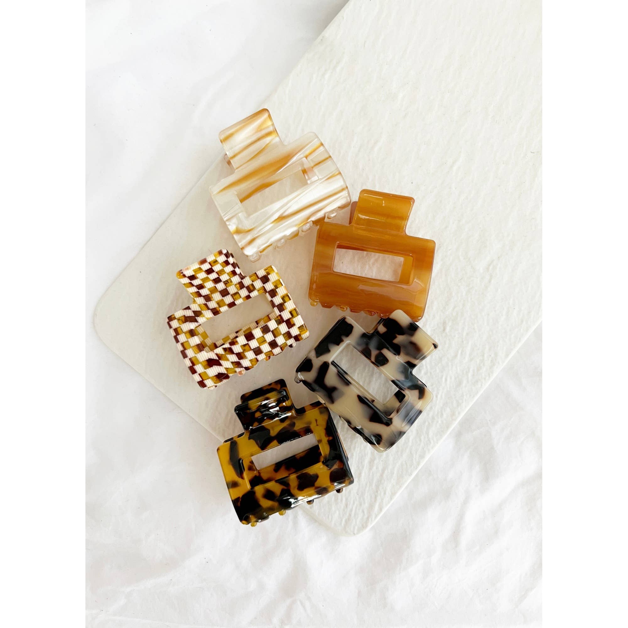 2-Inch Acetate Tortoise Hair Clips - CAMILA: WALNUT / ONE SIZE