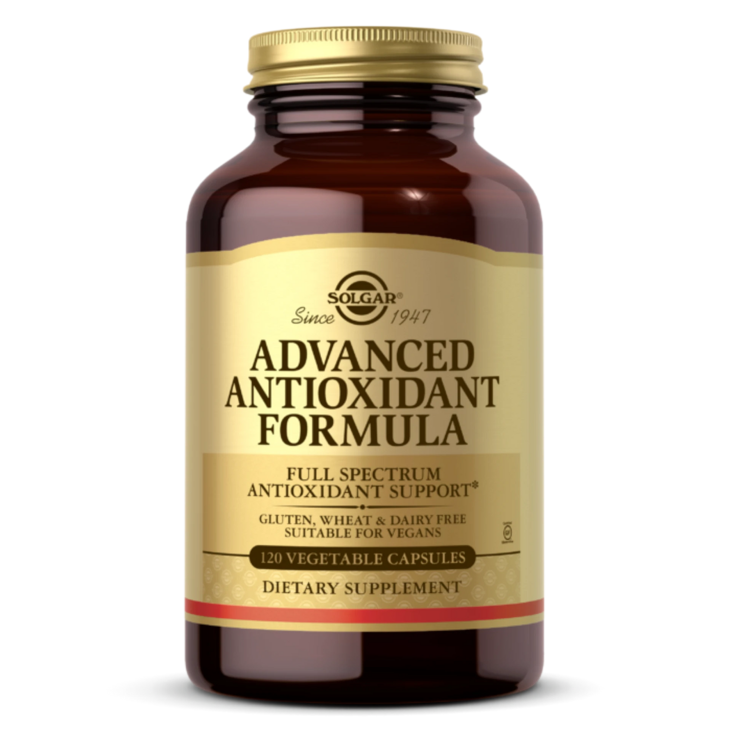 Solgar Advanced Antioxidant Support capsules for cellular protection.