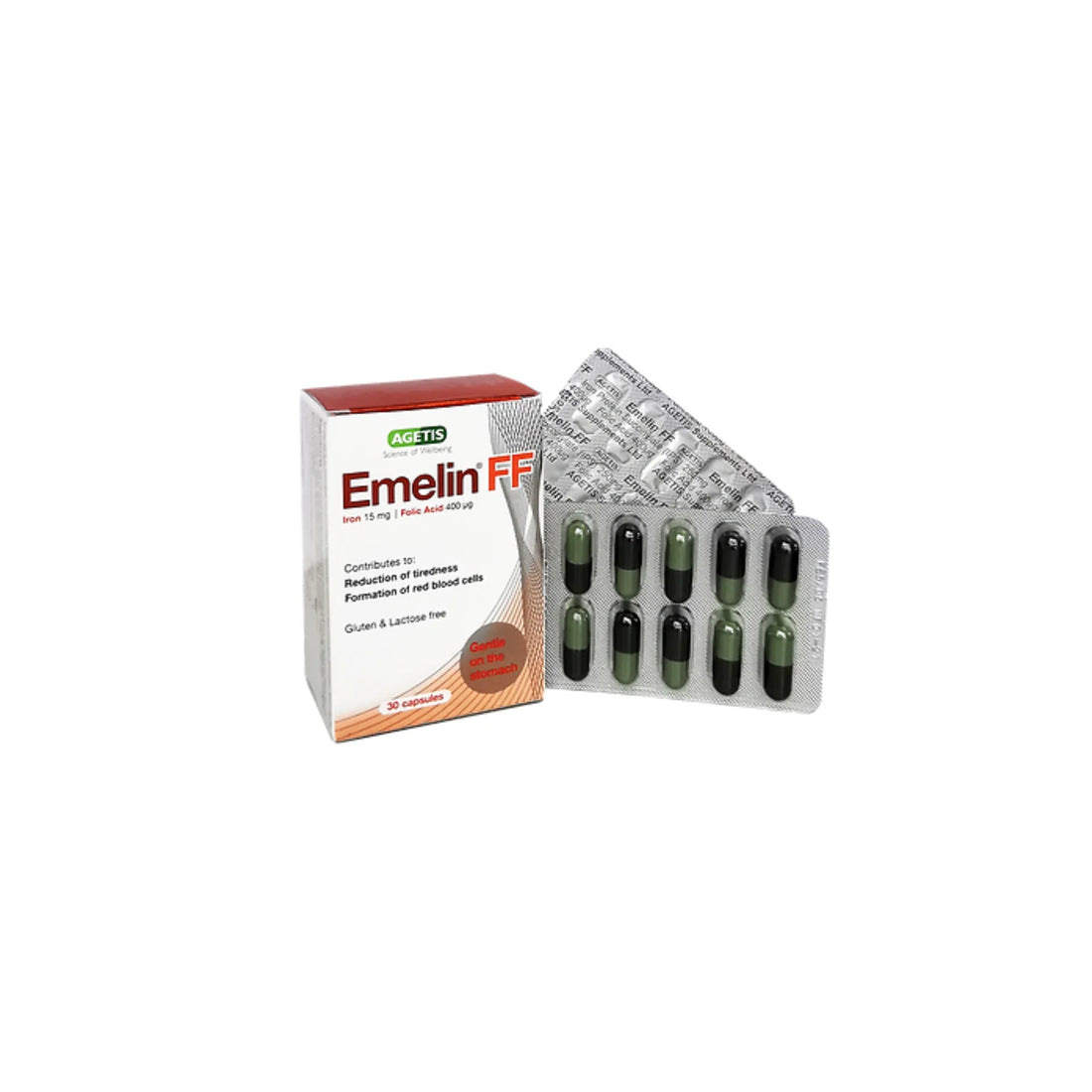 Agetis Emelin FF Iron &amp; Folic- 30 Capsules