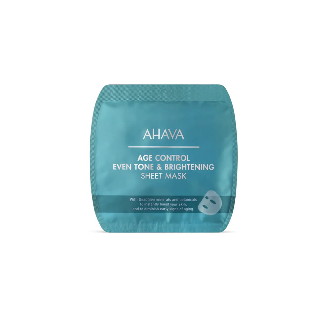 AHAVA Age Control Even Tone and Brightening Sheet Mask for luminous, hydrated skin.