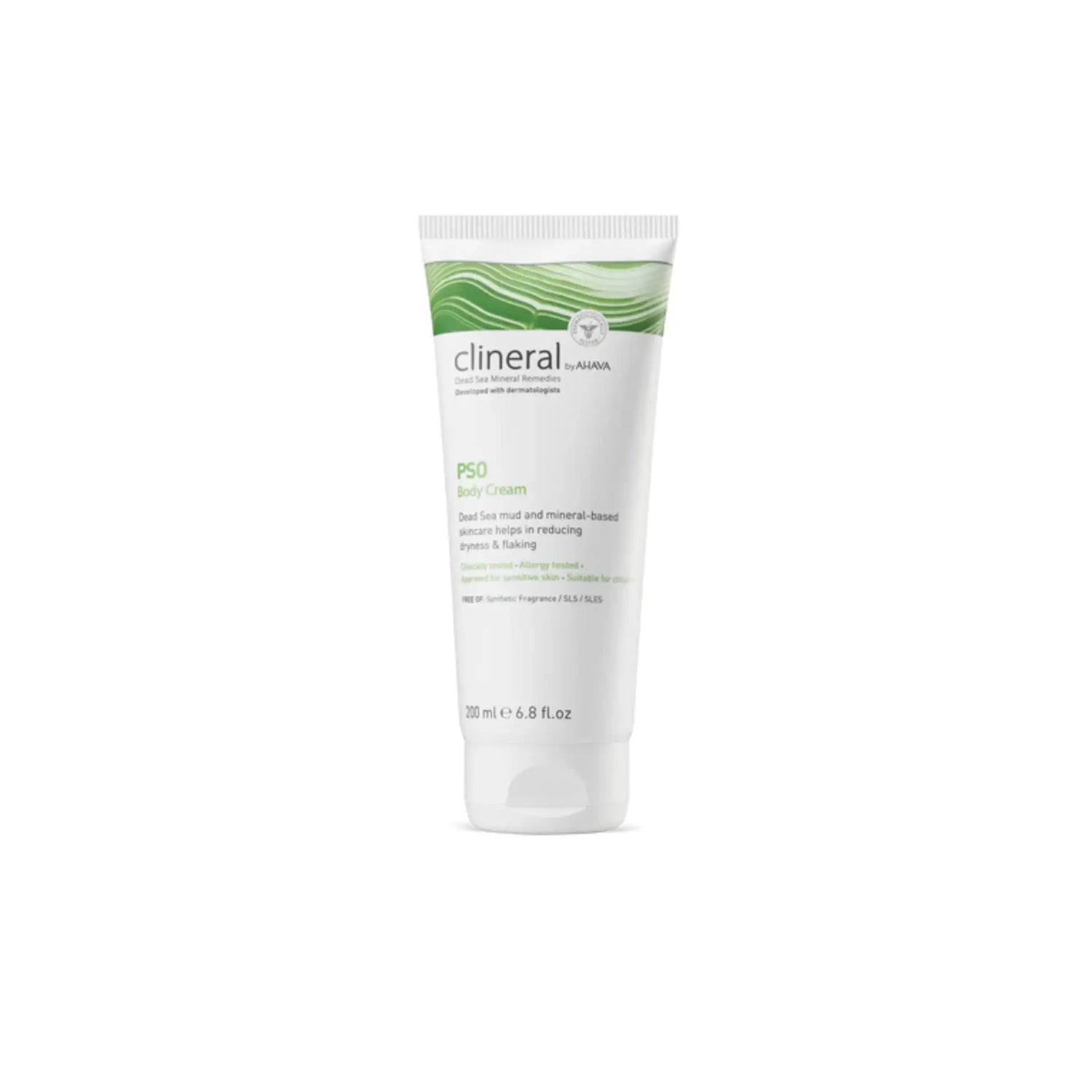 Ahava Clineral PSO Body Cream for soothing joint irritation and moisturizing dry skin.