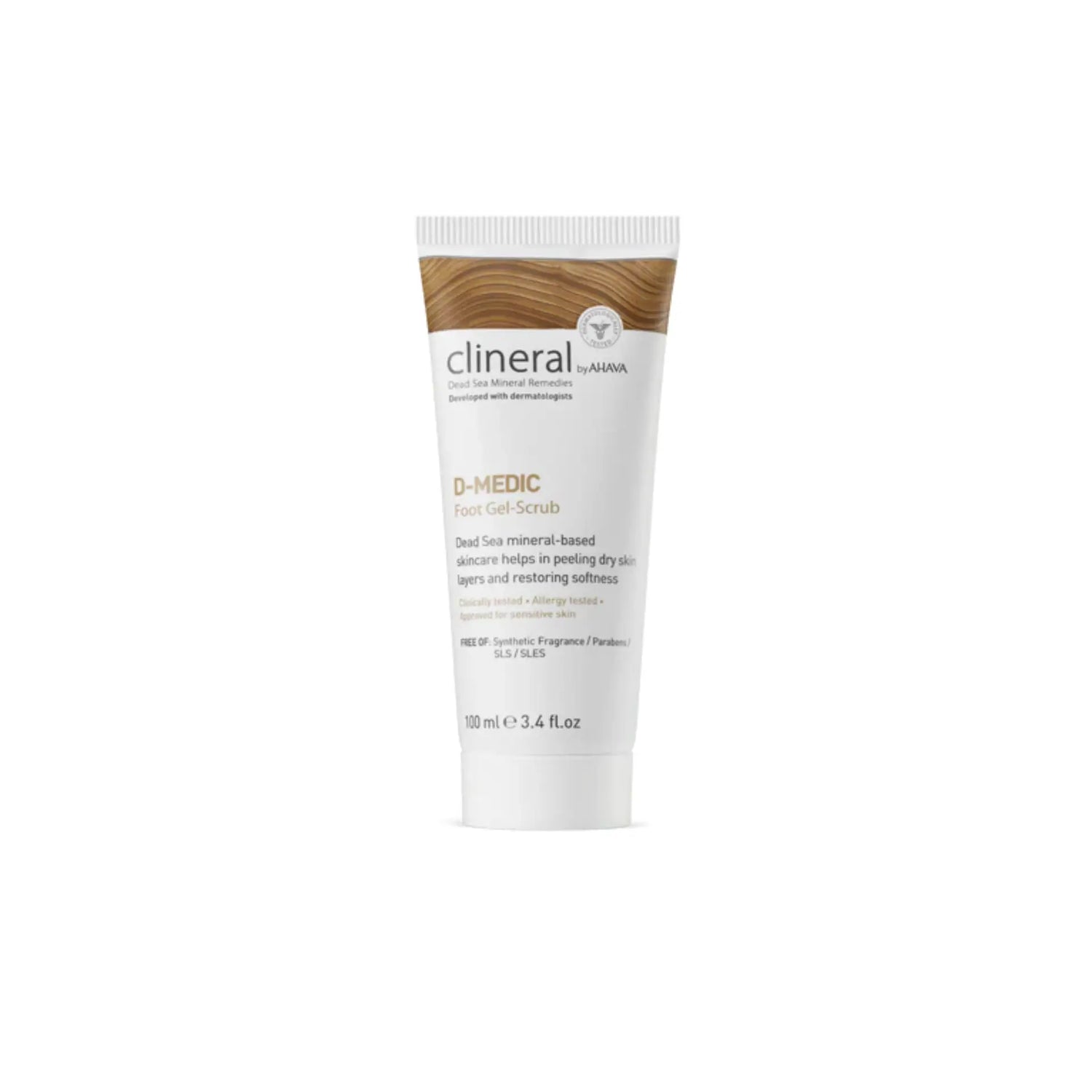 Ahava D-Medic Foot Gel Scrub for exfoliating and restoring soft, smooth feet.