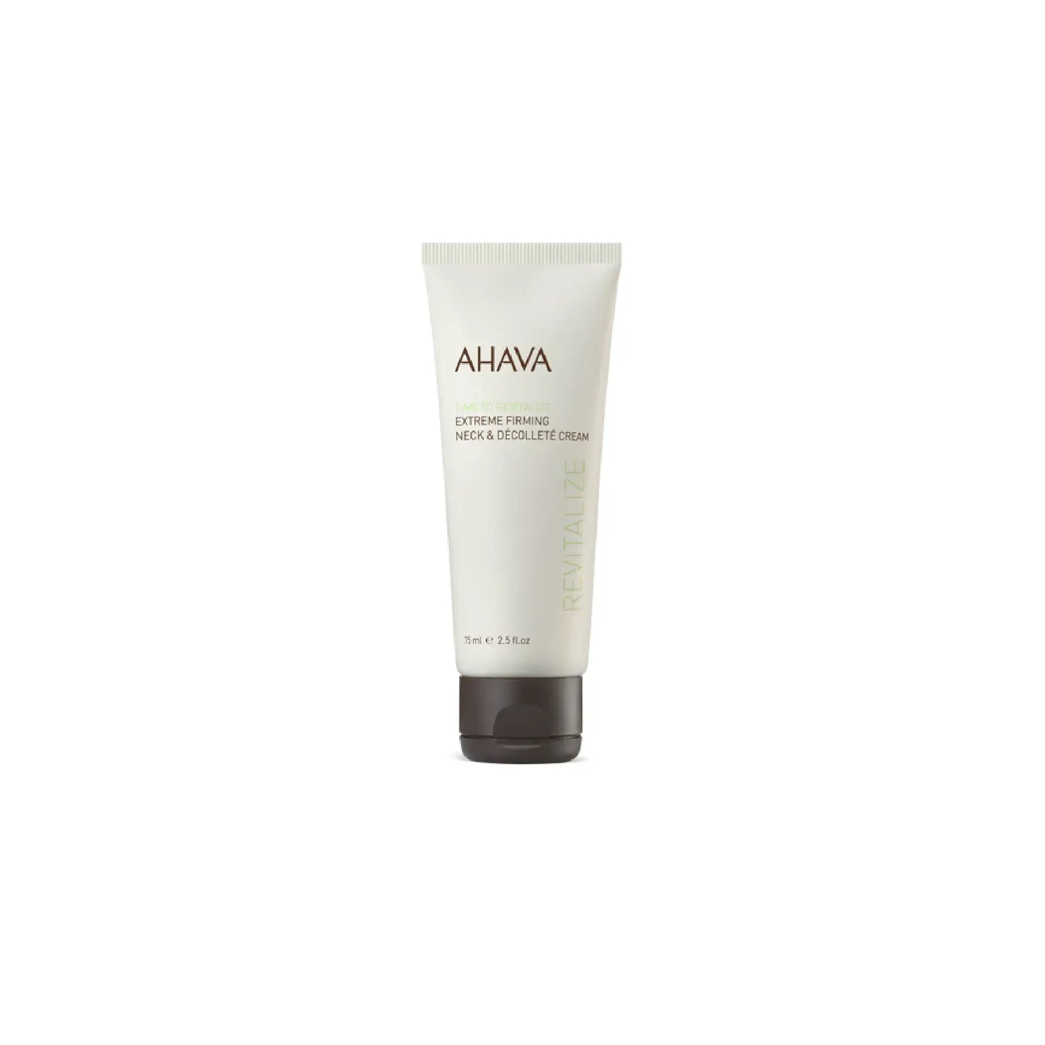 Ahava Extreme Firming Neck &amp; Décolleté Cream with Dead Sea minerals and Red Microalgae for firming, smoothing, and hydrating the eye area.