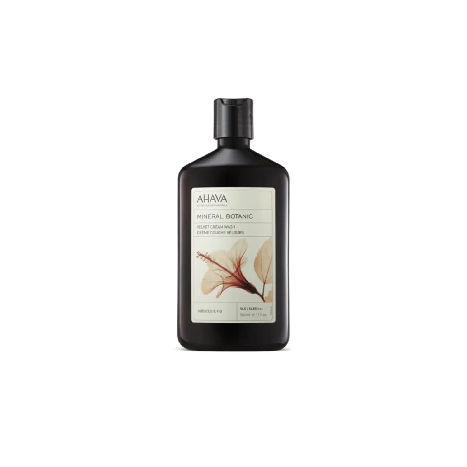 Ahava Mineral Botanic Cream Wash with Hibiscus &amp; Fig for gentle cleansing and hydration.